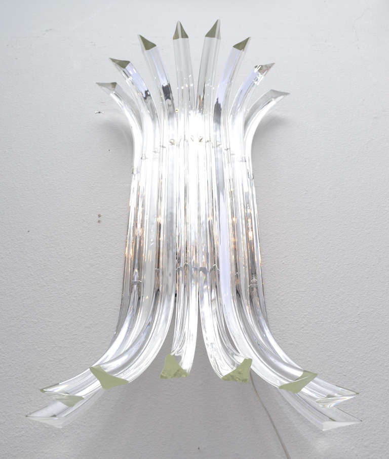 Appliques « Curve » en verre de Murano dans le style de Venini Excellent état - En vente à Austin, TX