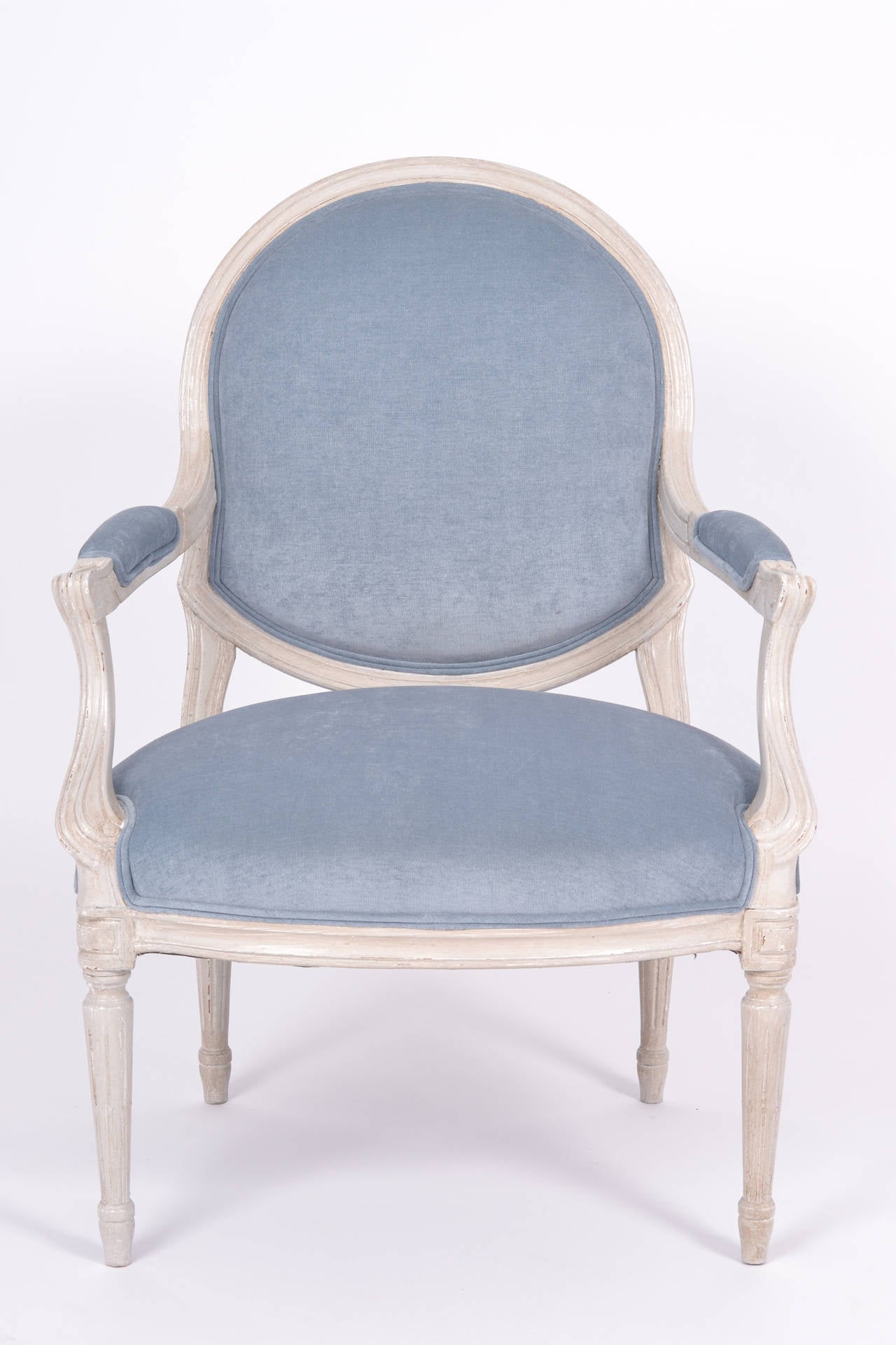 French Louis XVI Style Pair of Armchairs