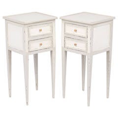 French Directoire Pair of Painted Side Tables