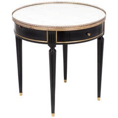 Louis XVI Carrara Marble-Top Bouillotte Table