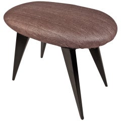 French Art Deco Upholstered Stool