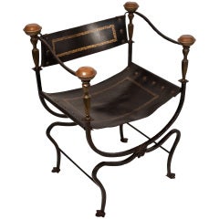 Italian Hand Hammered Iron Armchair