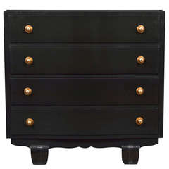 French Art Deco Ebonized Chest of Drawers