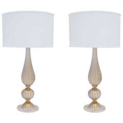 Pair of Murano Glass Lamps