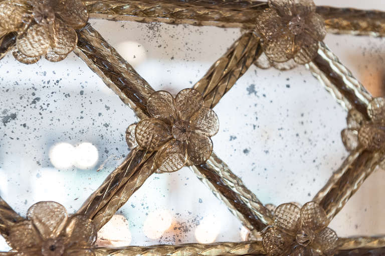 Murano Glass Vintage Venetian Glass Mirror