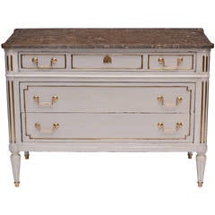 French Louis XVI Brass Trimmed Chest of Drawers