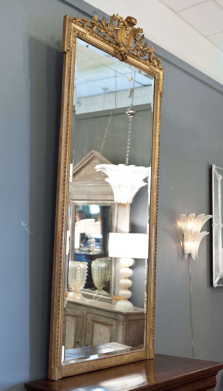 French Napoleon III Period Full Length Gold Leafed Mirror at 1stDibs