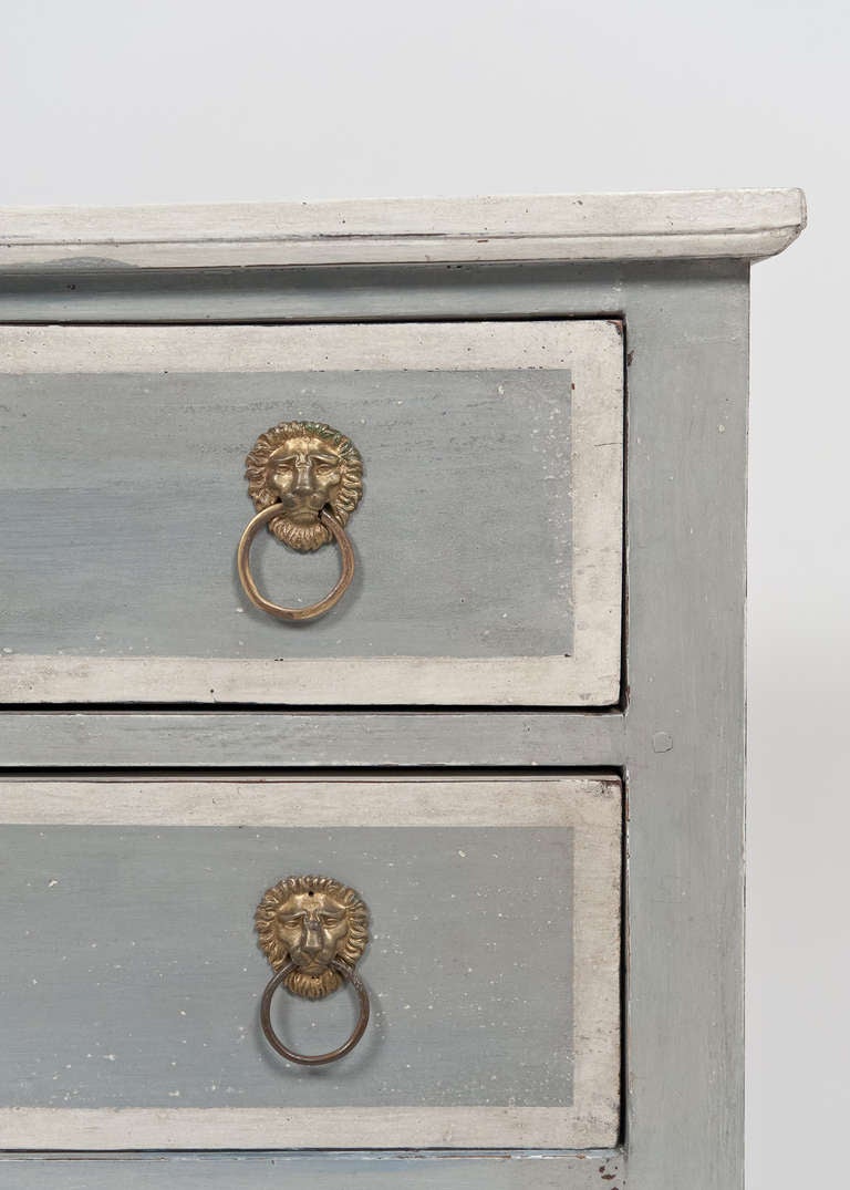 19th Century French Consulat Period Blue Patina Chest of Drawers