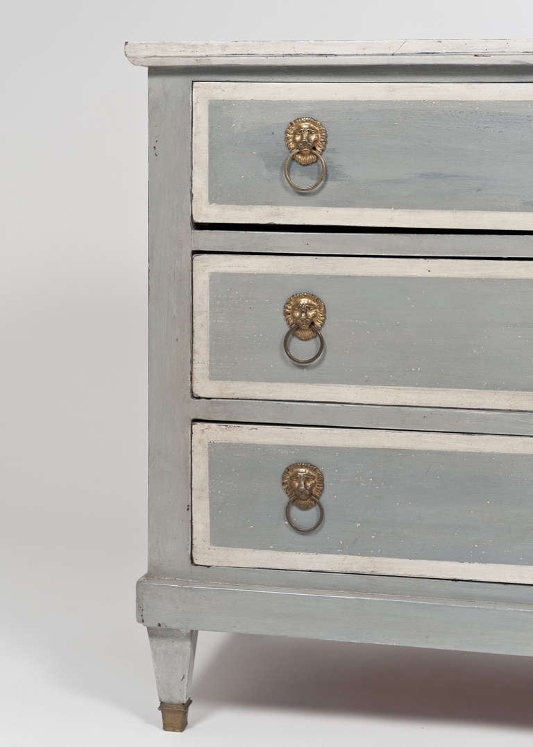 French Consulat Period Blue Patina Chest of Drawers 4