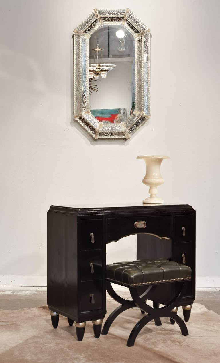 French Art Deco Mirror Top Vanity/Desk