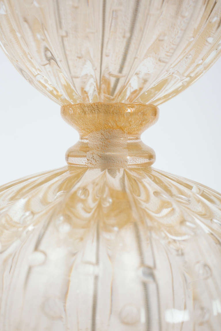 Pair of Murano Pulegoso Glass Lamps In Excellent Condition For Sale In Austin, TX