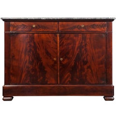 French Restauration Period Cuban Flamed Mahogany Buffet