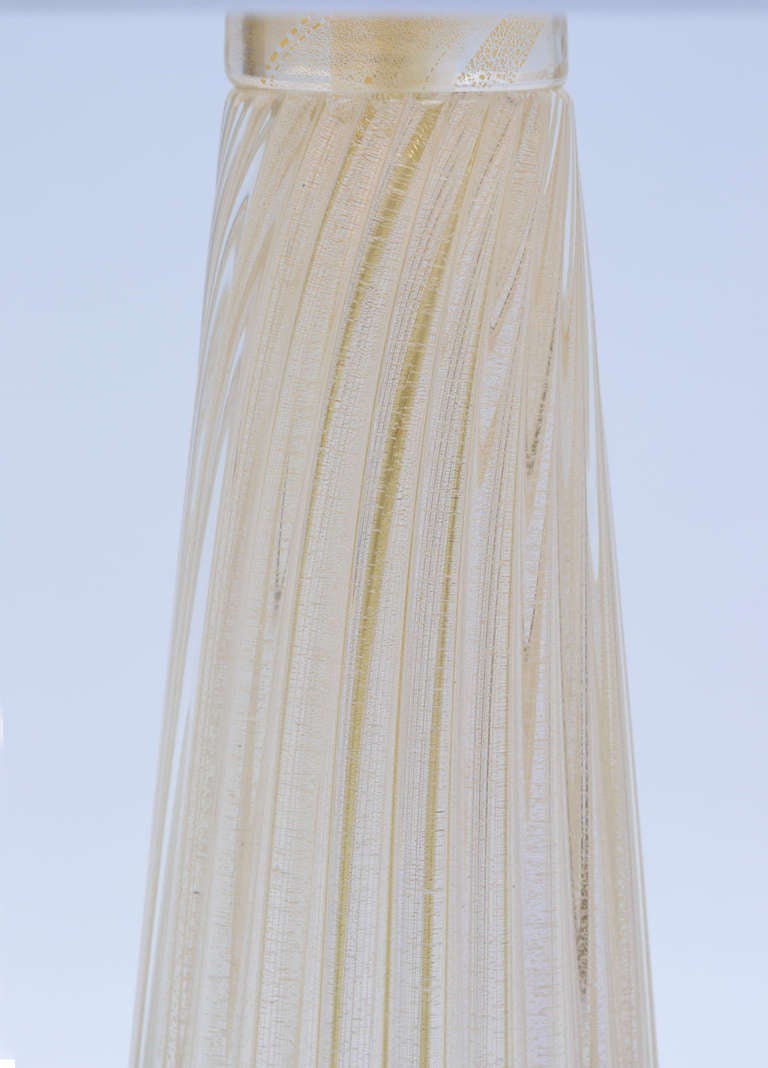 Contemporary Pair of Murano Avventurina Glass Lamps For Sale