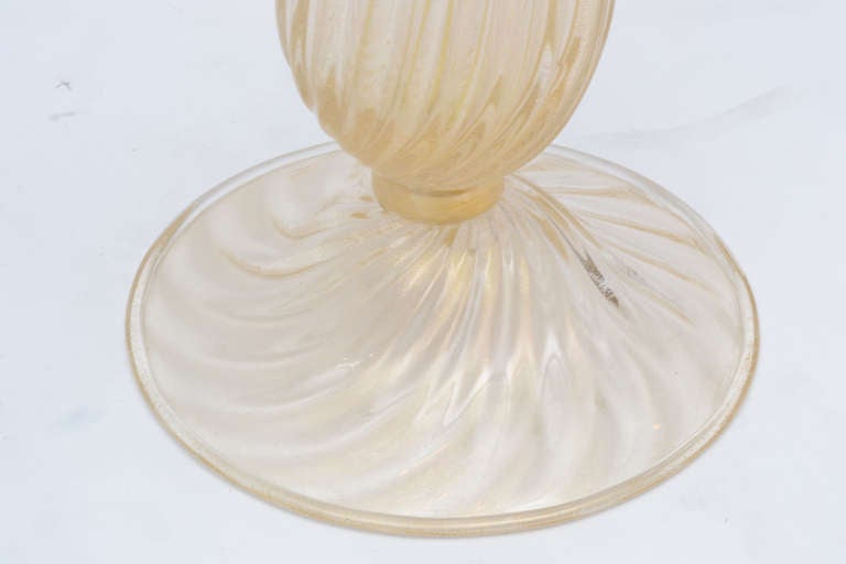 Pair of Murano Avventurina Glass Lamps For Sale 4