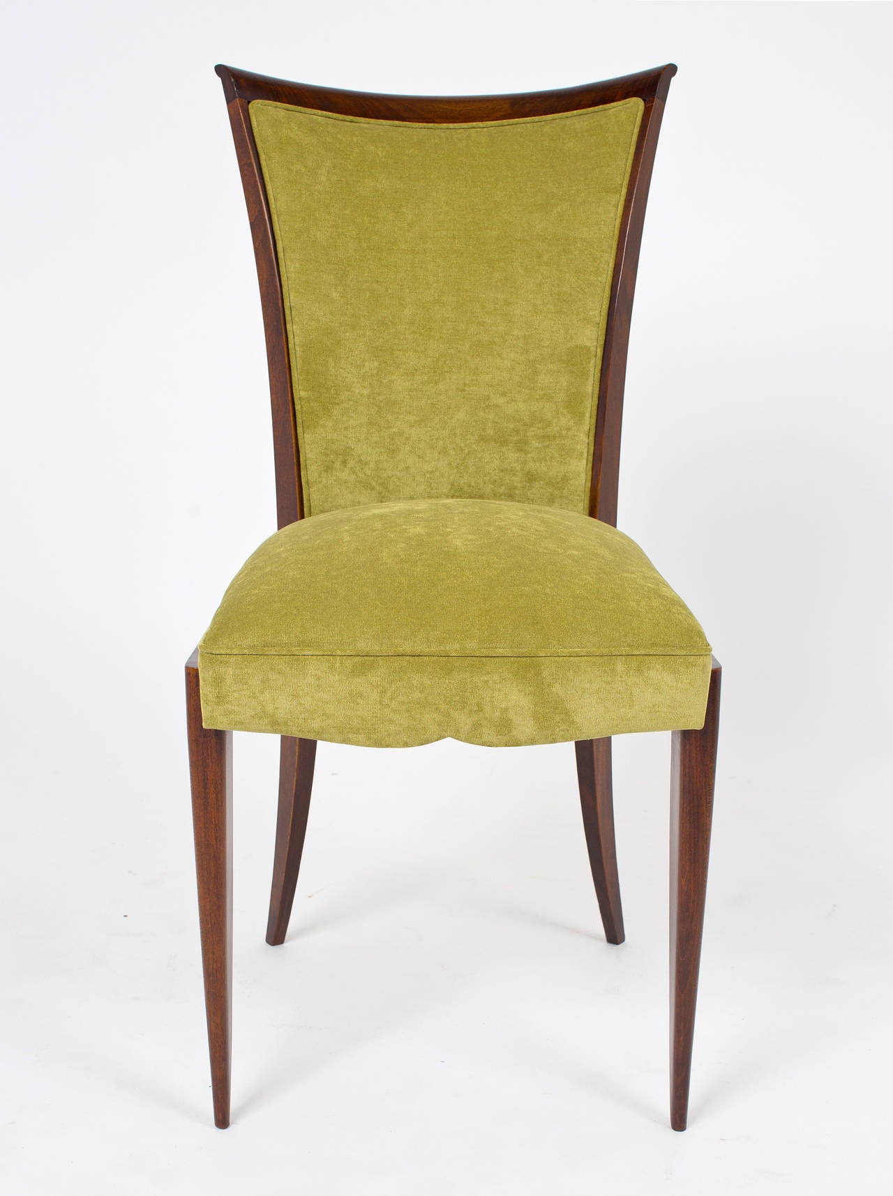 French Art Deco Period Set of Six Dining Chairs