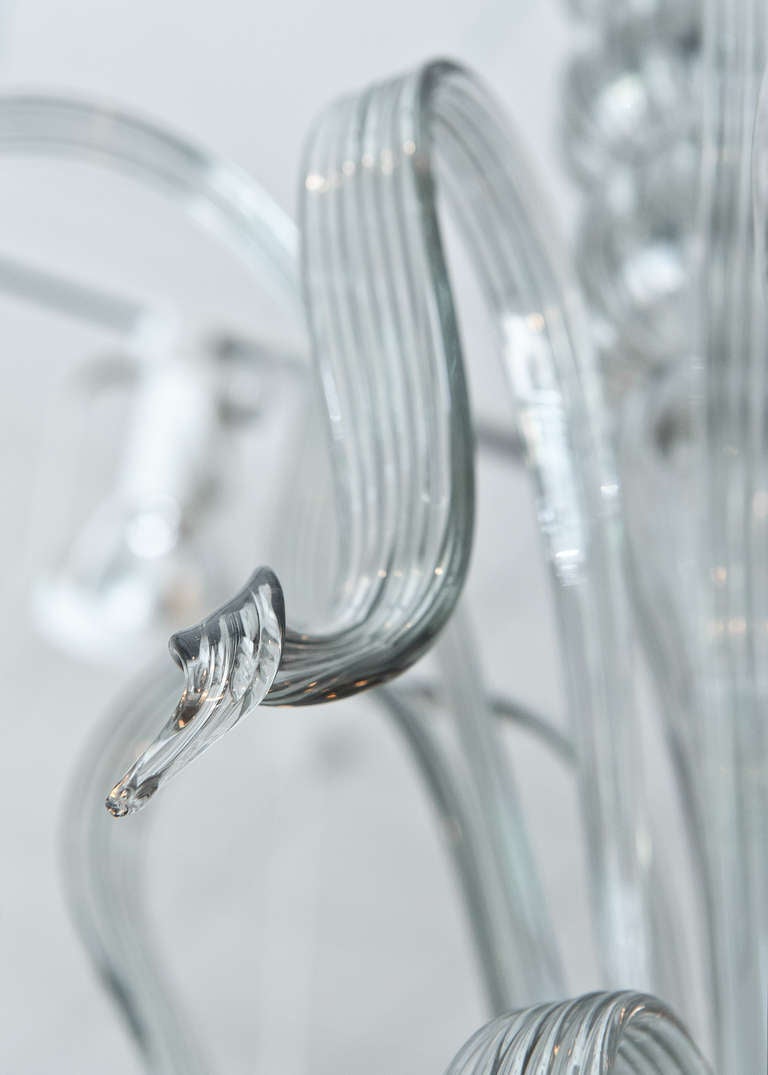 Murano Glass Murano Smoked Glass Chandelier by Seguso For Sale