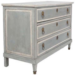 French Consulat Period Blue Patina Chest of Drawers