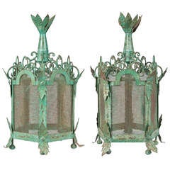 Pair of Italian Outdoor Iron Lanterns