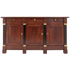 French Solid Walnut Directoire Style Buffet