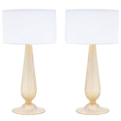 Paar Murano Avventurina-Glaslampen aus Muranoglas