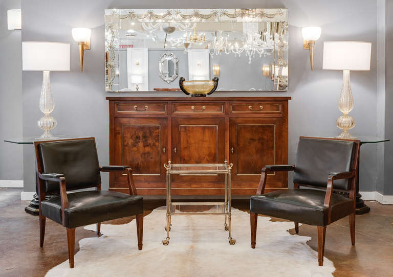 Brass Side Table on Casters