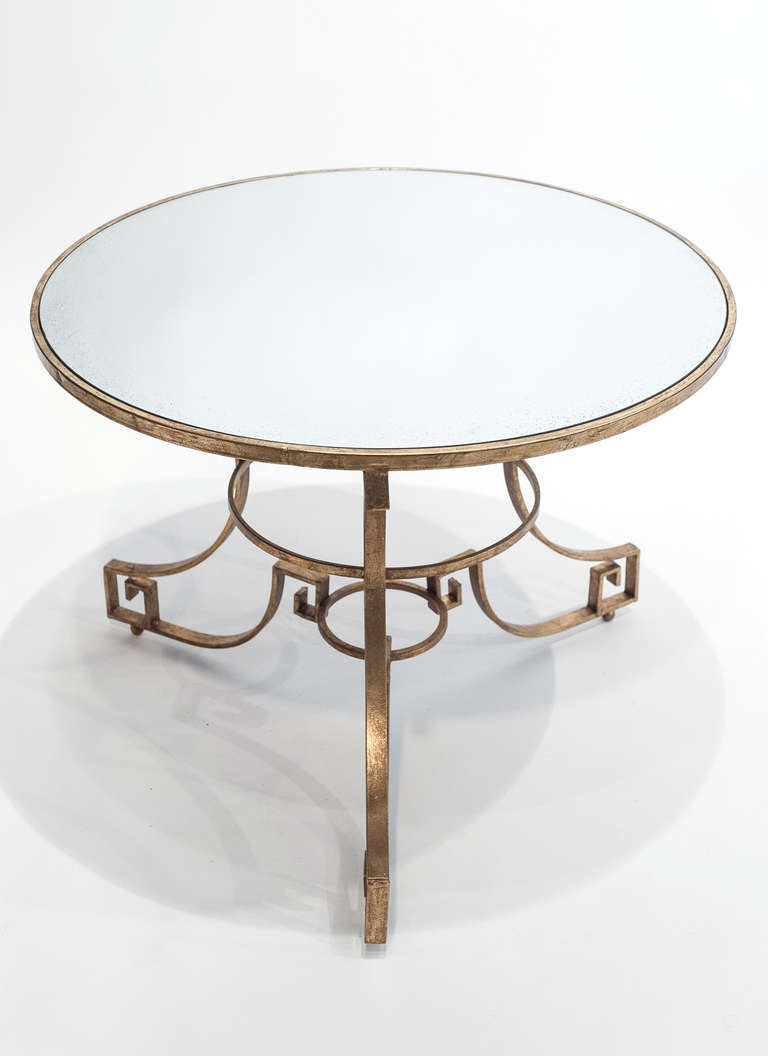 French Pair of Gold Leafed Iron Coffee Tables