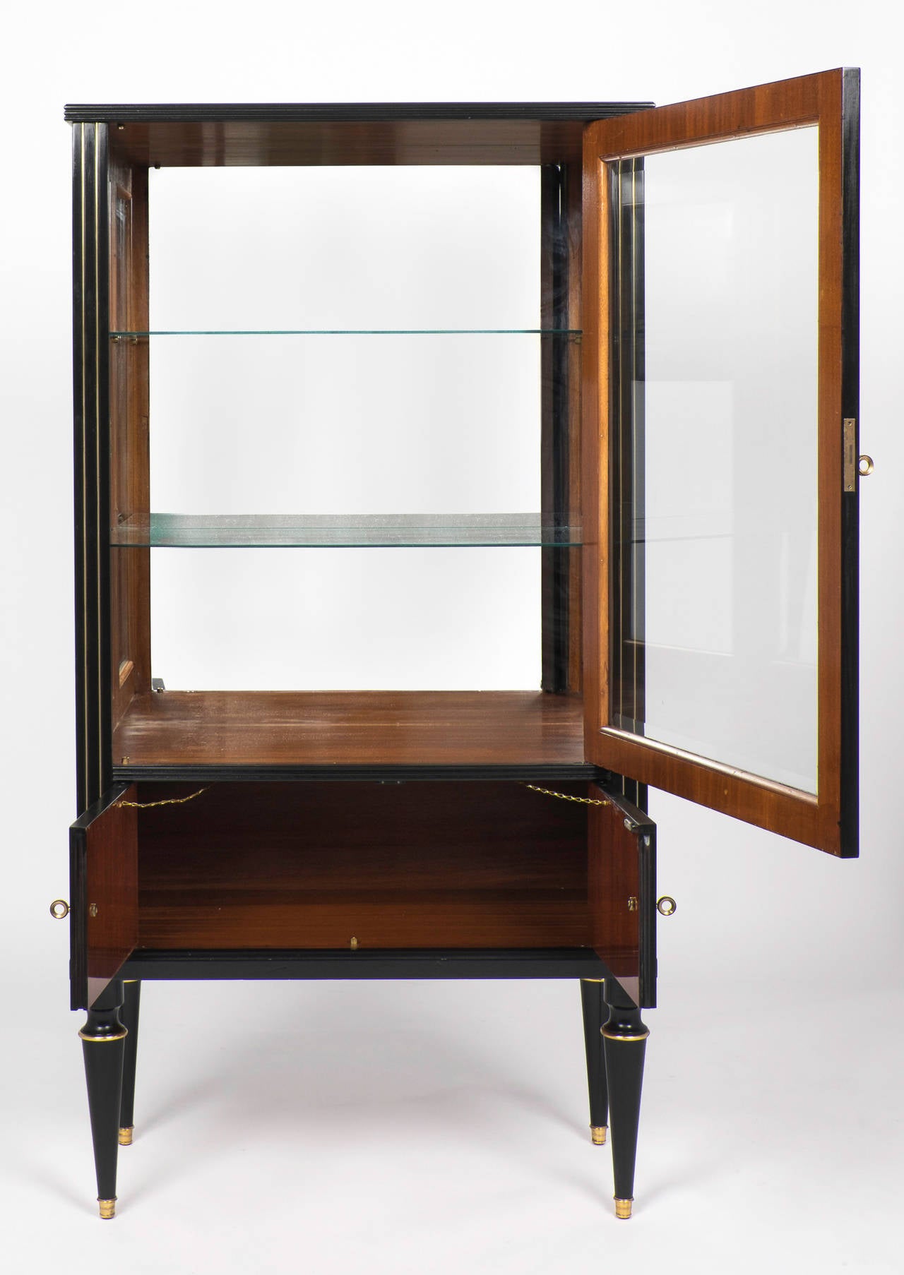 Beveled Antique French Bookcase in the Manner of Jansen