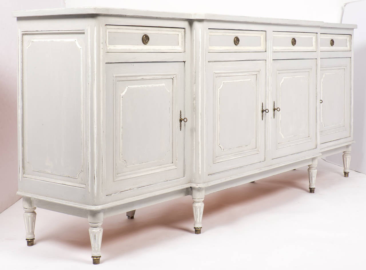 Antique French Louis XVI Painted Buffet In Good Condition In Austin, TX