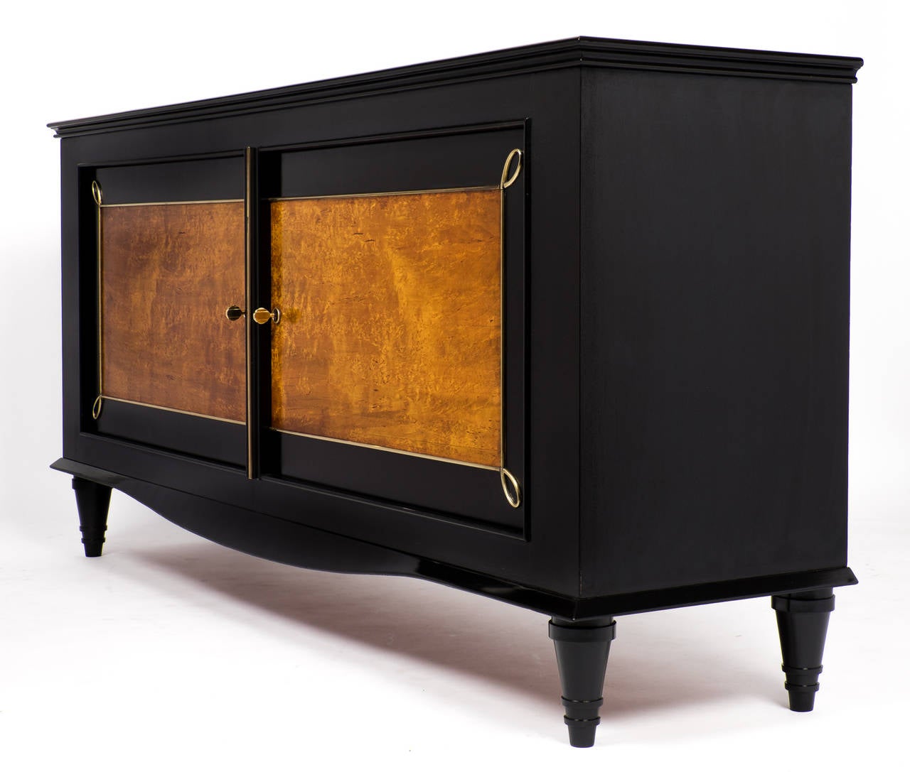 Lacquered French 1950 Grand Buffet in the Manner of René Drouet