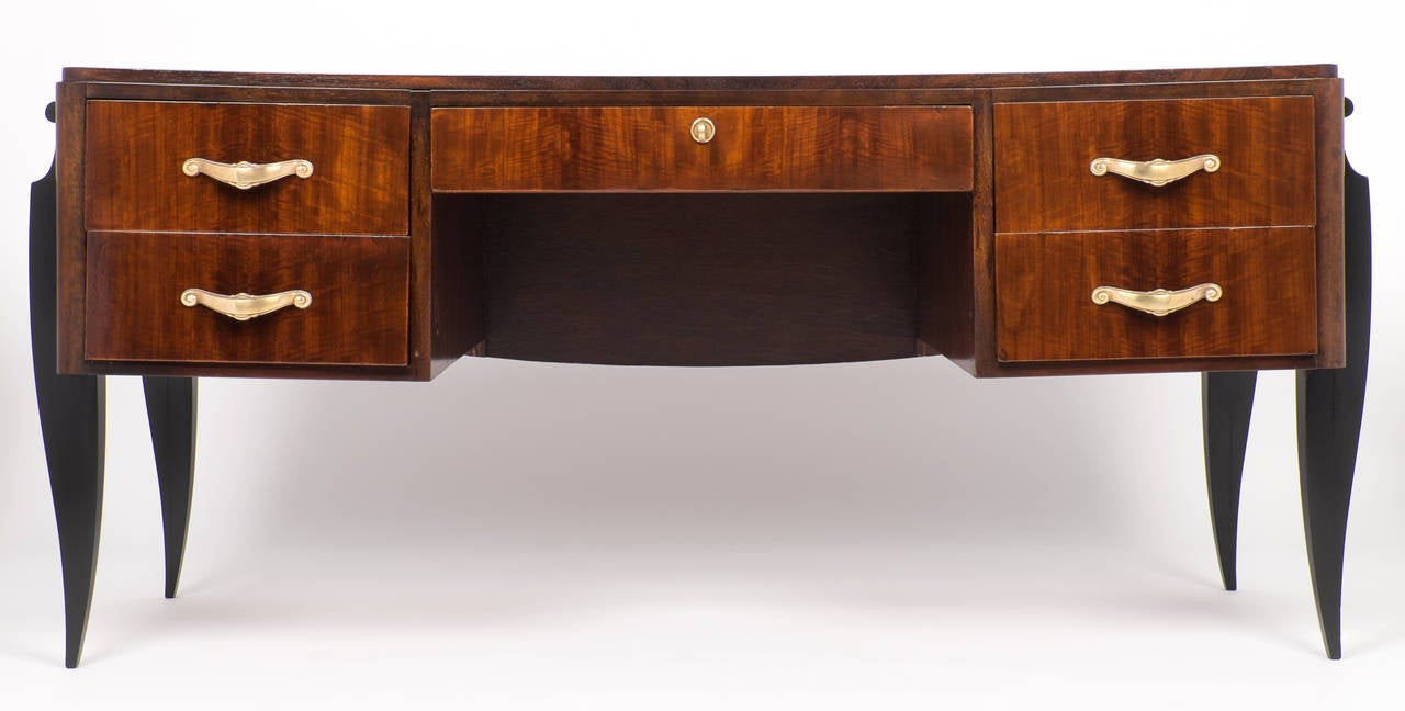 Ebonized French Art Deco Period Rosewood Desk