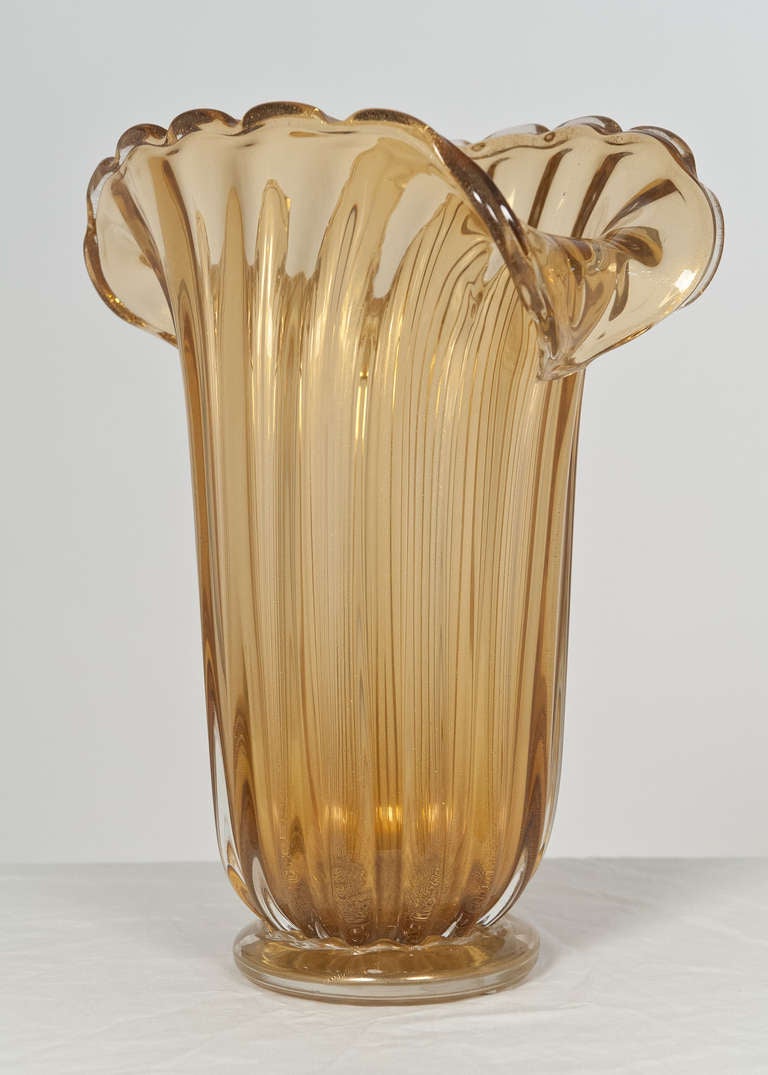 murano amber vase