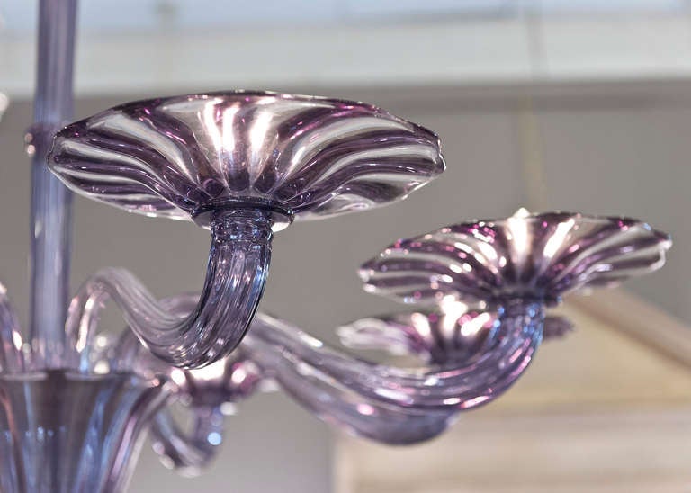 20th Century Murano Viola Glass Chandelier by Seguso