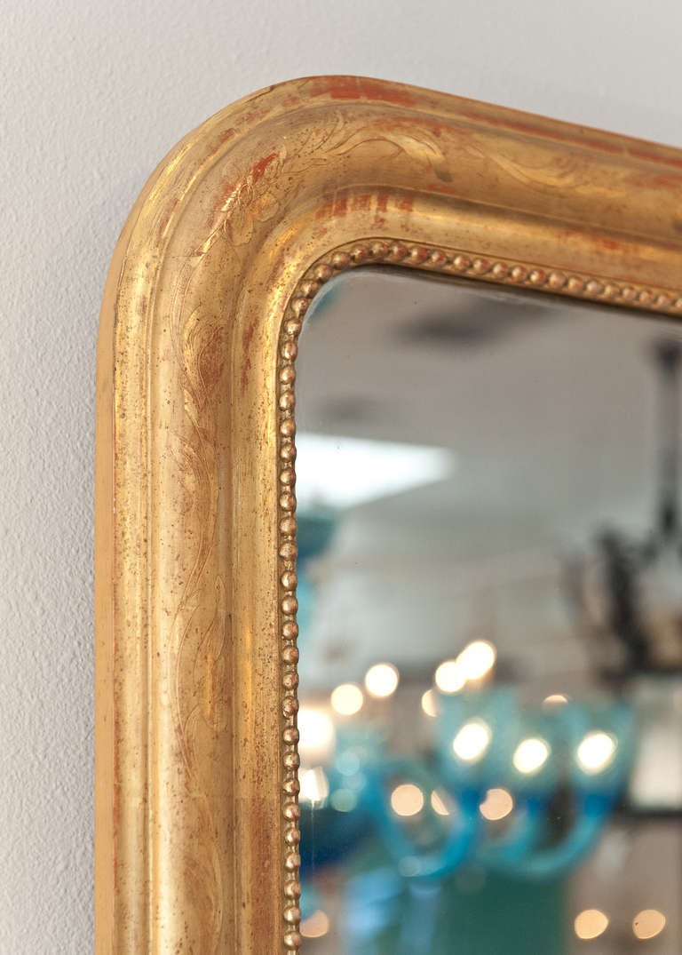 Pair of Louis Philippe Period Gold Leaf Mirrors In Good Condition In Austin, TX