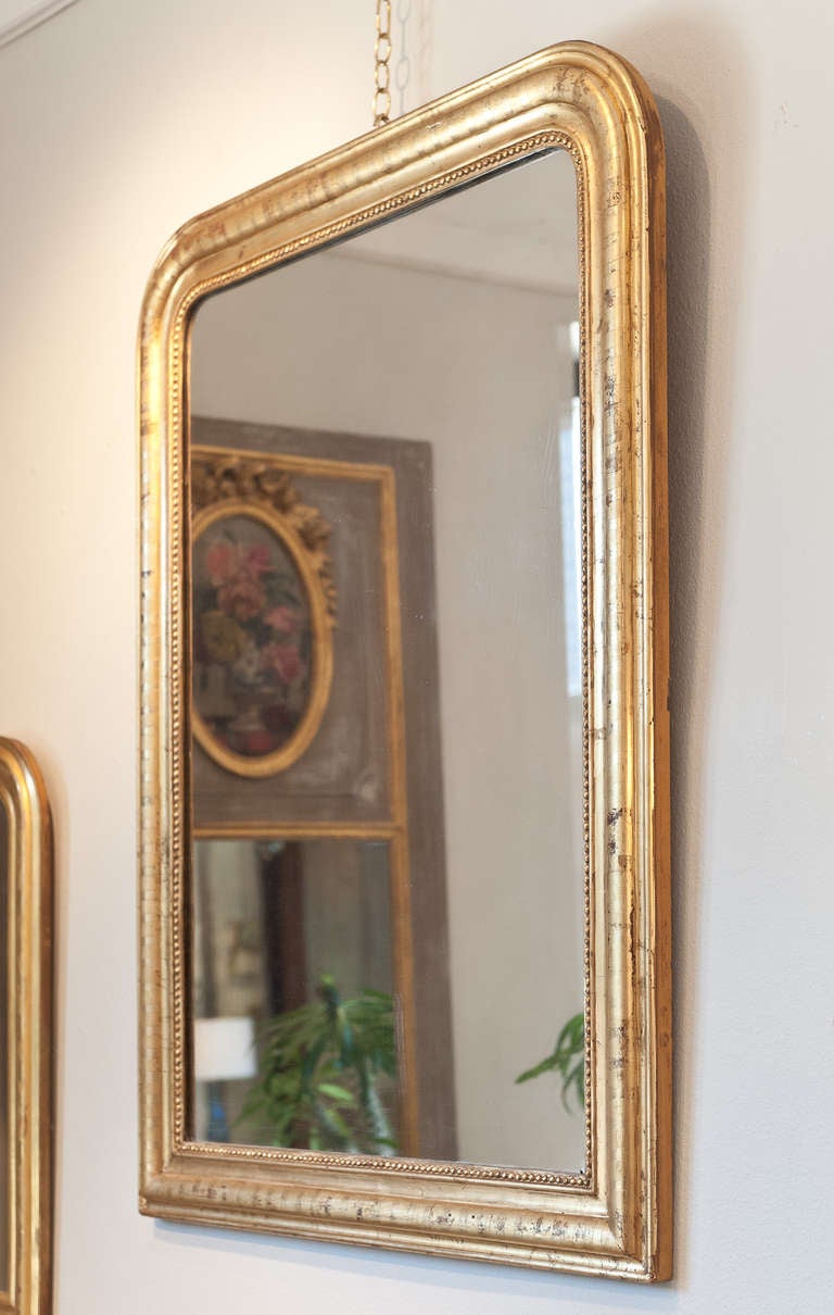 Pair of Louis Philippe Period Gold Leaf Mirrors 1