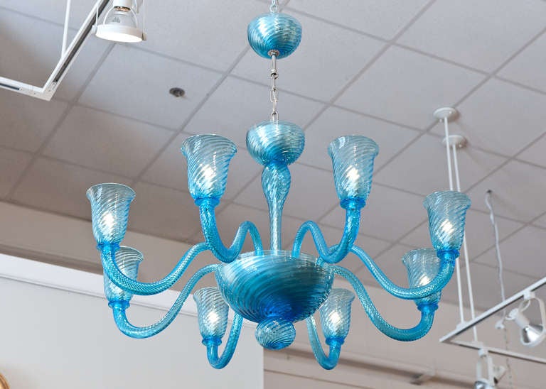 turquoise murano glass chandelier