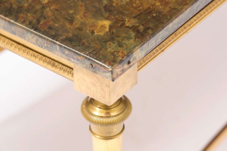 Art Deco Gilt Brass Tole-Top Coffee Table 1