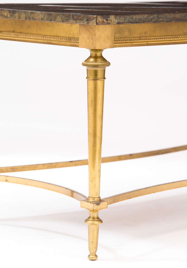 Art Deco Gilt Brass Tole-Top Coffee Table 2