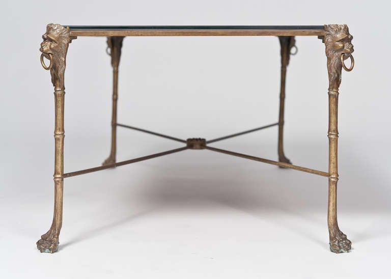 Vintage Maison Charles Bronze Coffee Table In Good Condition In Austin, TX