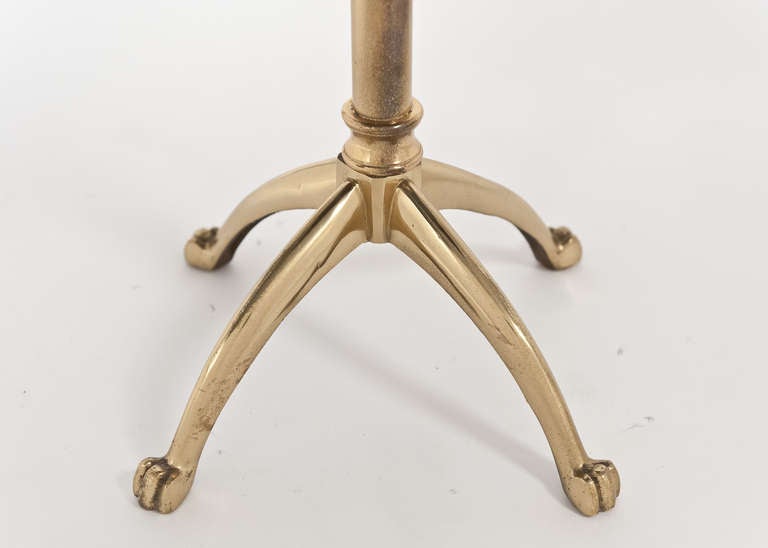 Vintage Leather & Gilt Brass Harpist Stool 5