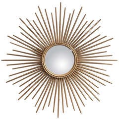 Vintage Messing konvex Sunburst Spiegel