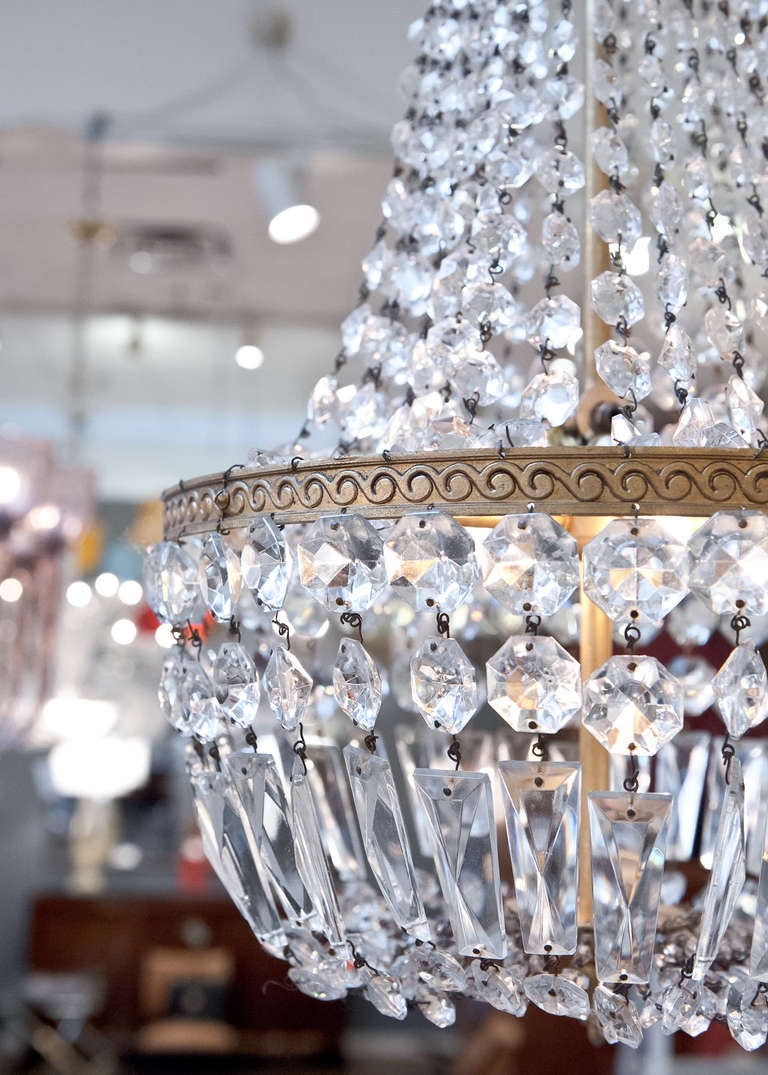 French Empire Style Crystal Chandelier In Good Condition In Austin, TX