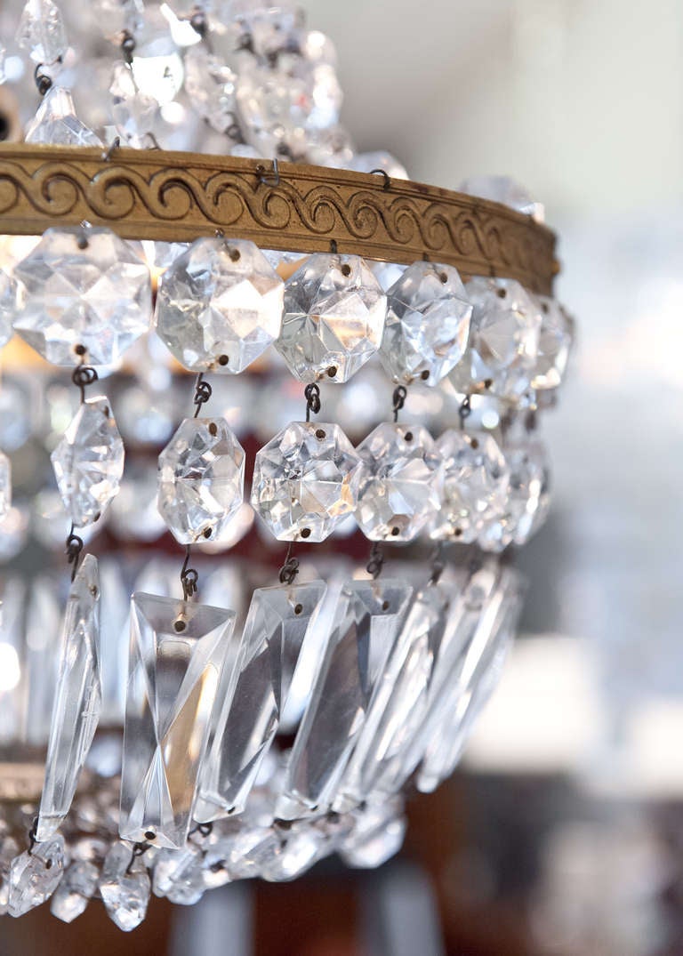 Cut Glass French Empire Style Crystal Chandelier