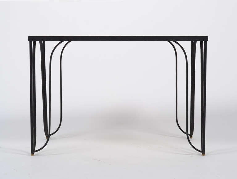French Vintage Forged Iron and Mirror Coffee Table In Good Condition In Austin, TX
