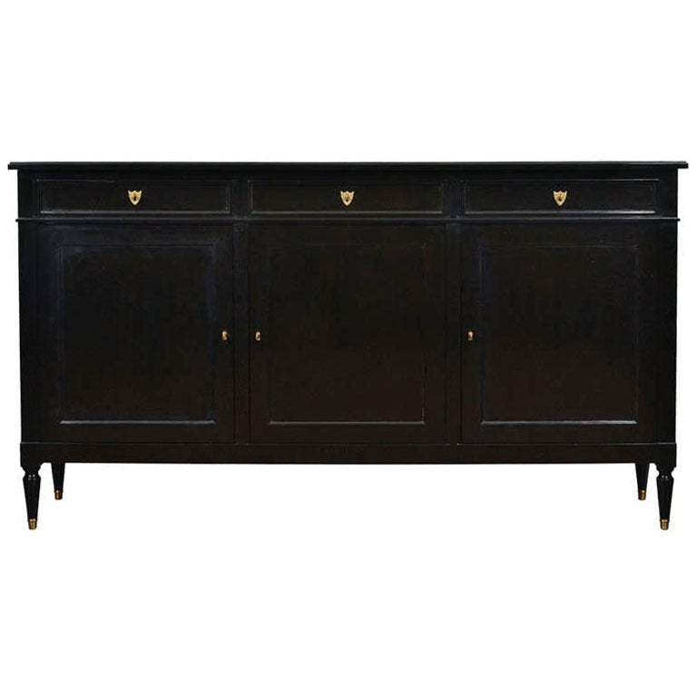 French Antique Louis XVI Ebonized Buffet