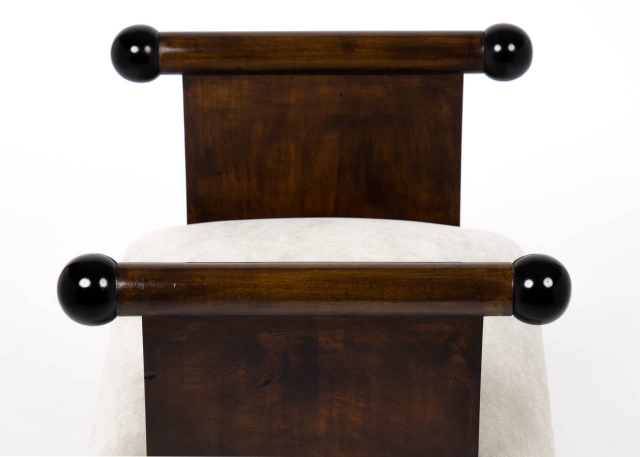 Chenille Pair of Viennese Art Deco Period Benches