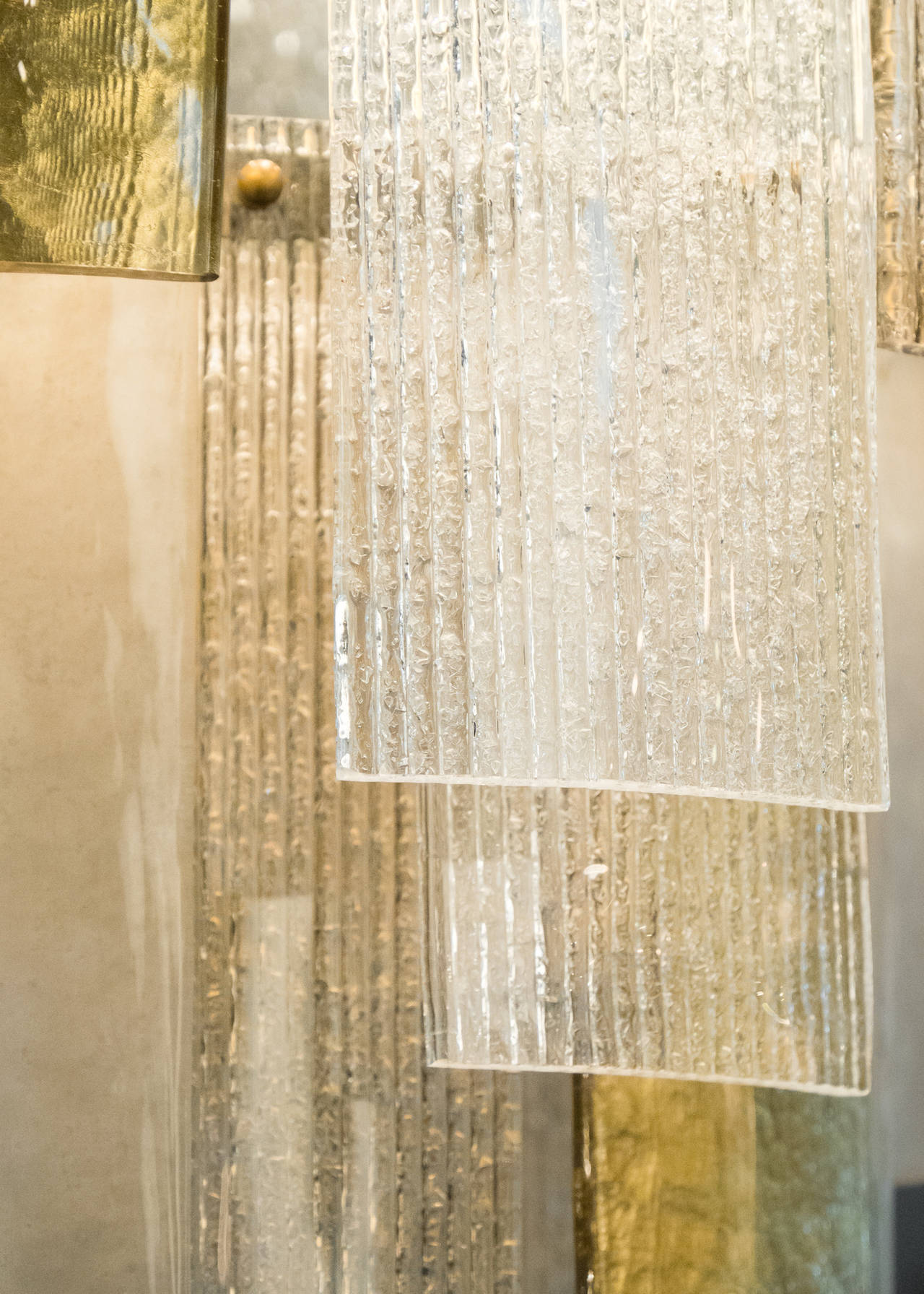 Mid-Century Modern Cascading Chandelier in Murano Glass