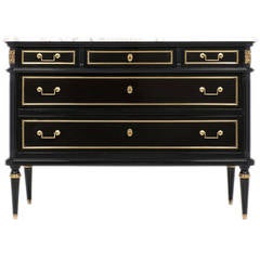 French Louis XVI Carrara Marble-Top Commode