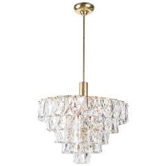 French Vintage Baccarat Crystal and Brass Chandelier