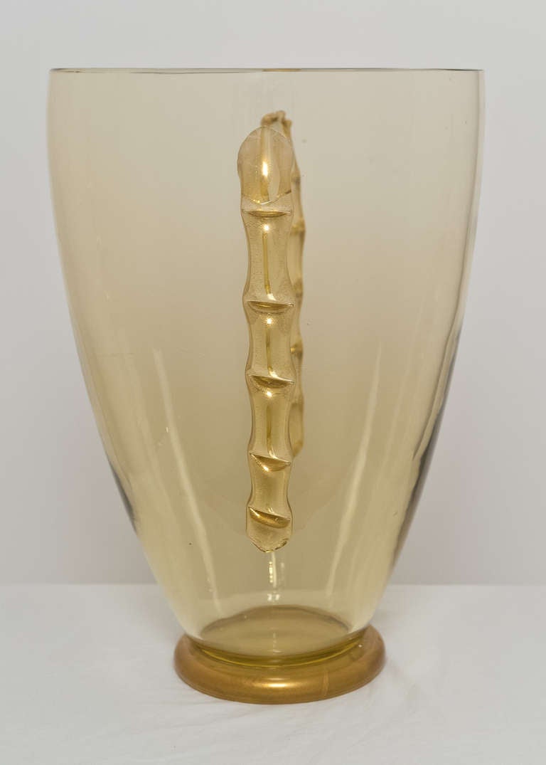 Murano "Avventurina" Gold Glass Vase For Sale at 1stDibs
