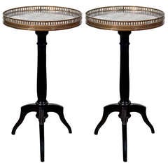 Antique Pair of Louis XVI Marble Top Side Tables